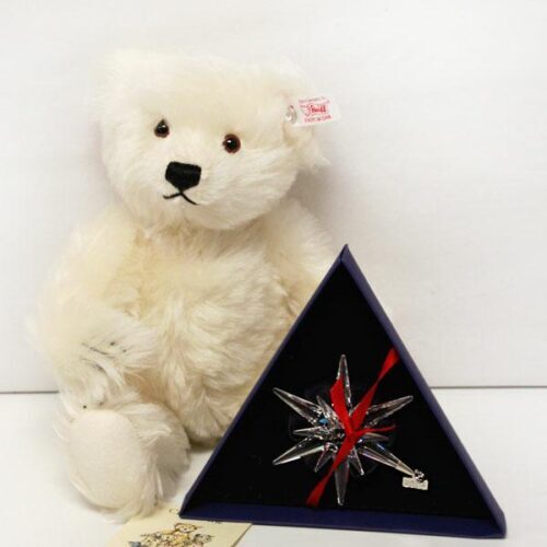 Crystal White Steiff Teddy Bear With Pendant