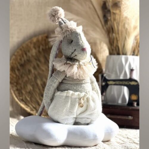 Grey Bunny with Cloud by Lullu Dolls