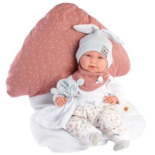 Llorens 16.5" Soft Body Crying Baby Doll Faith with Mushroom Cushion