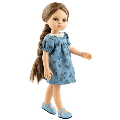 Laurie - Blue Dress with White Ruff and Blue Shoes