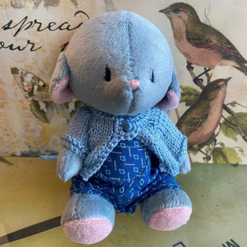 Grey Mouse in Blue Overalls/Sweater