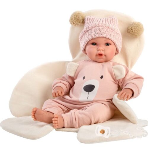 Llorens 14.2" Articulated Crying Newborn Doll Claudia with Bear Blanket