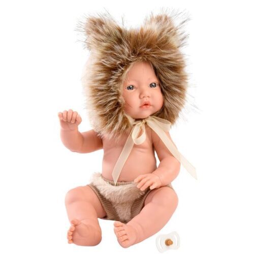 Llorens 11.8" Articulated Little Baby Doll Elijah with Lion Hood