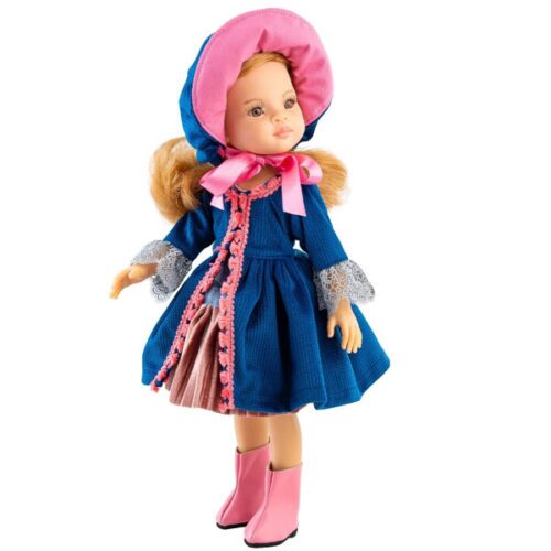 Larisa with Antique Pink Blue Dress and Hat and Pink Boot