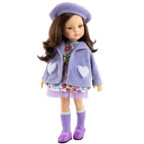 Sofia - Flower Dress, Coat, Beret, Socks and Lilac Shoes