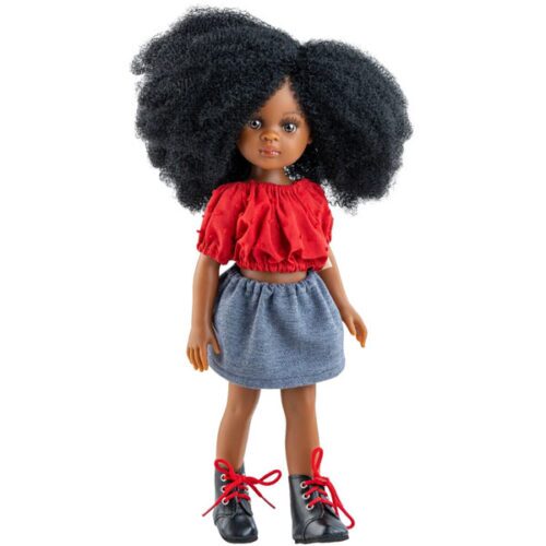 Las Amigas Doll - Camilla - Red T-Shirt, Denim Skirt and Black Boots