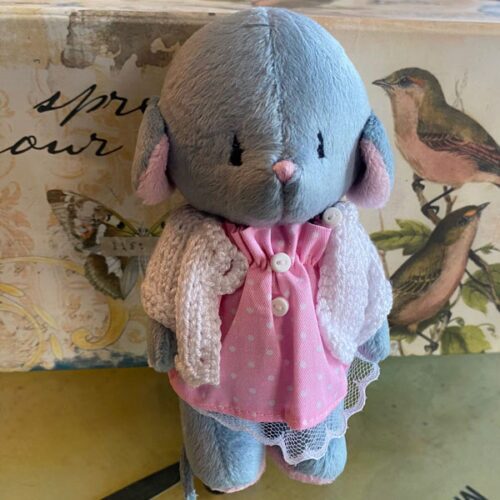 Grey Mouse in Pink Outfit