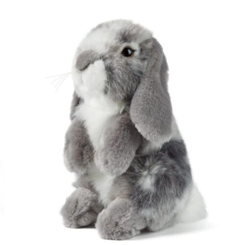 Grey Sitting Lop Eared Rabbit Plush